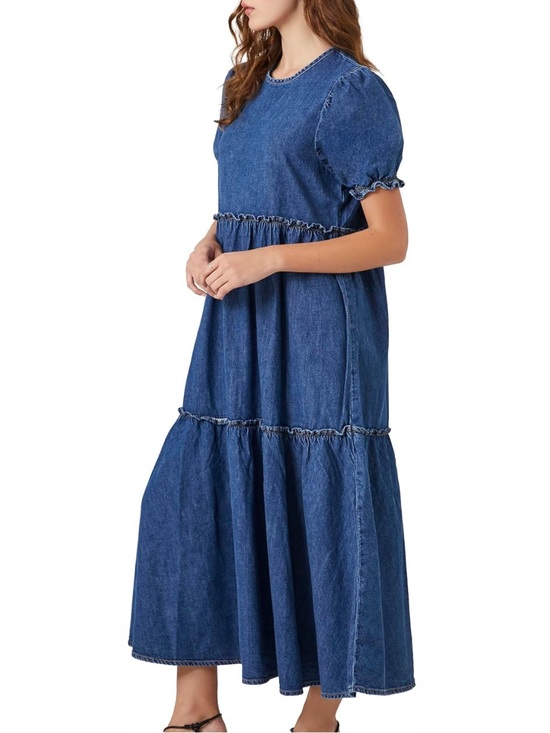 Forever 21 Dresses & Skirts - Forever 21 Premium Denim Tiered Dress XL Blue Jean
